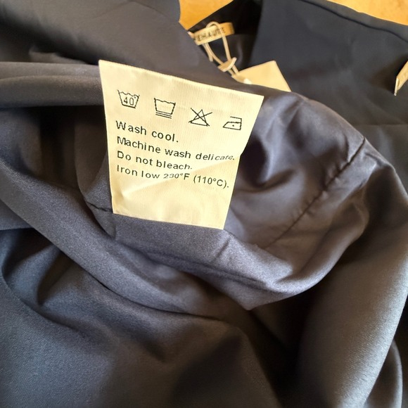 FEHAUTE Navy Blue Ruched Sheath Dress Cap Sleeve Business Casual Women US 12 - Picture 9 of 9